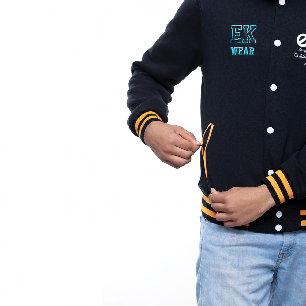 Classic Varsity Button Jacket Poly Cotton - Image 4